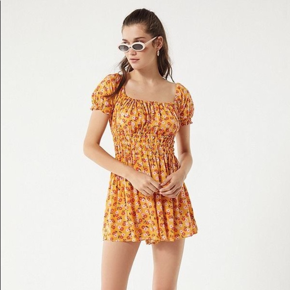 UO Sophia floral smocked romper